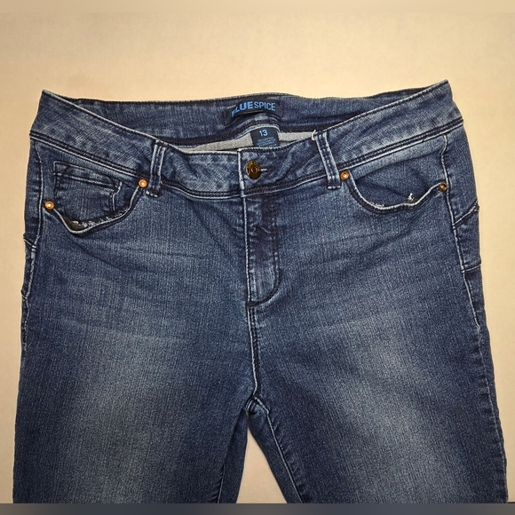 Blue Spice Skinny Mid-rise Dark Wash Stretch Denim Women's Jeans Size 13 - Picture 3 of 11